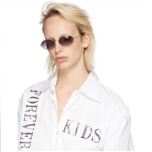 NEW Linda Farrow x Ann Demeulemeester Bronze Edition Wire Oval Sunglasses NIB